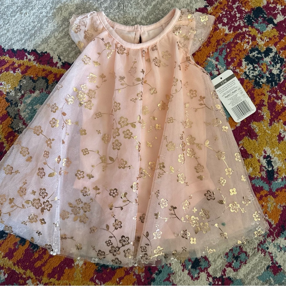 Baby Starters Pink Floral Bodysuit Dress